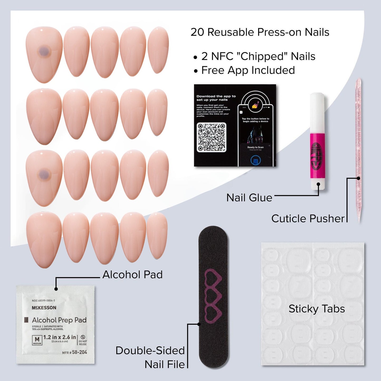 reusable press-on nails Interface π€ (2 sets) - Chipped Social π
π» - the microchip manicure