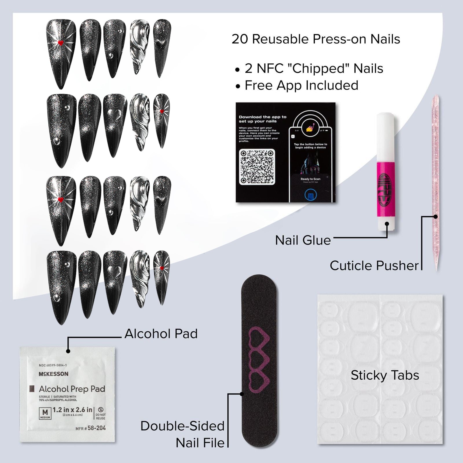 reusable press-on nails Clout Chaser 💍 (2 sets) - Chipped Social 💅🏻 - the microchip manicure