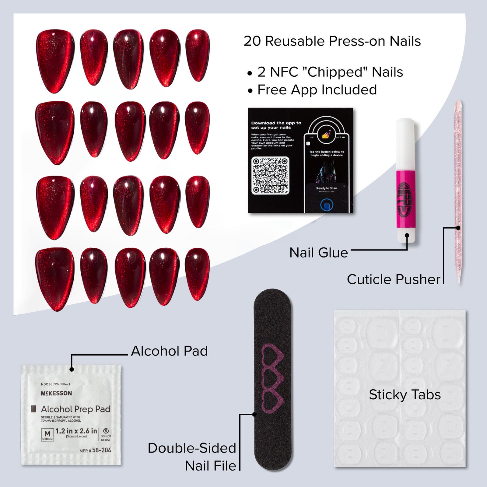 reusable press-on nails The Devil Works Hard 🩸(2 sets) - Chipped Social 💅🏻 - the microchip manicure
