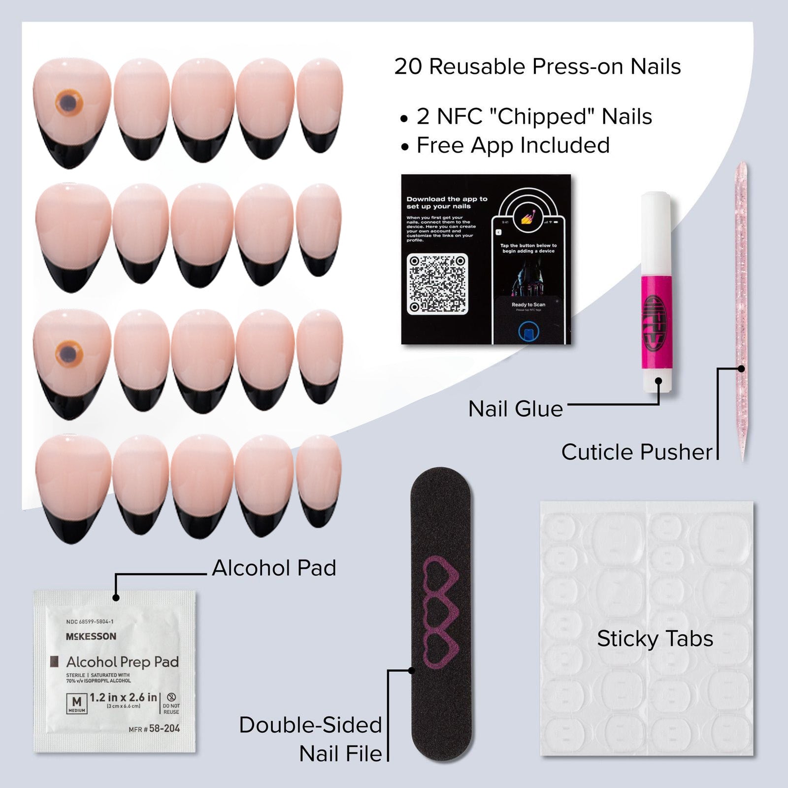 reusable press-on nails Three Coffees No Lunch ☕️ (2 sets) - Chipped Social 💅🏻 - the microchip manicure