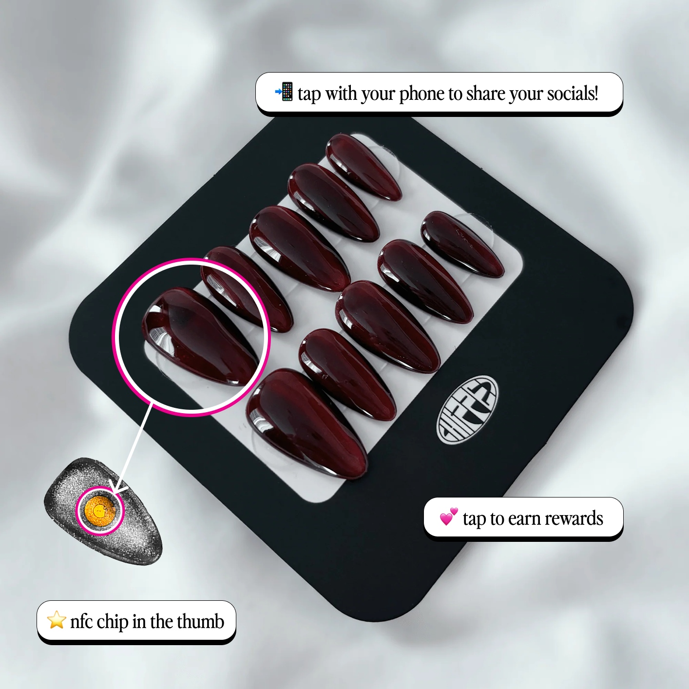 The Devil Works Hard 🩸(2 sets) NFC Nails That Share Your Socials