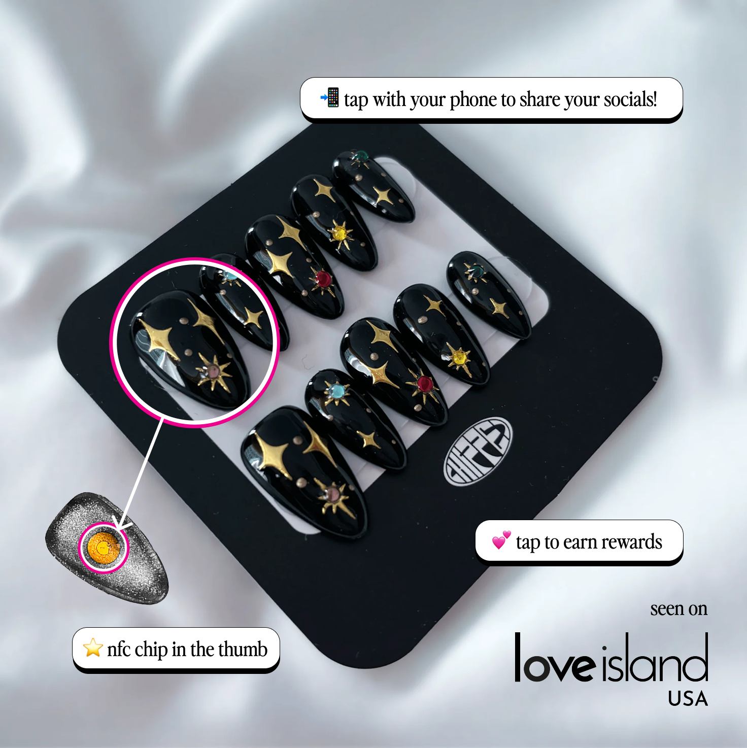 Skin of a Killer 💫 (2 sets) NFC Nails That Share Your Socials